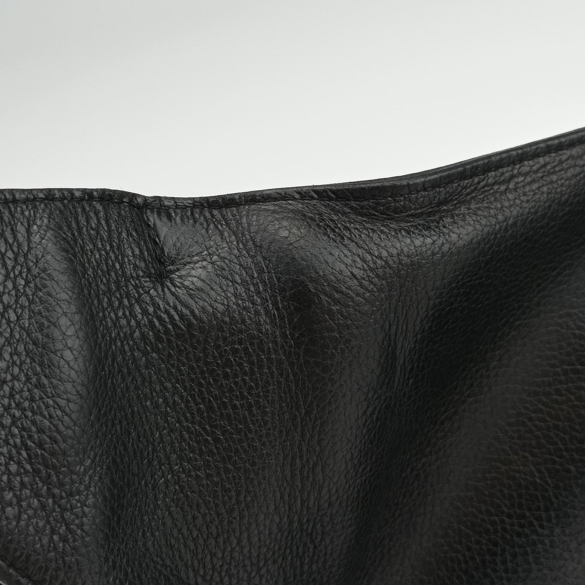 Secondhand Hermes Chiquita 90 Black Evergrain Leather  bum bag/waist bag | stylenewstar