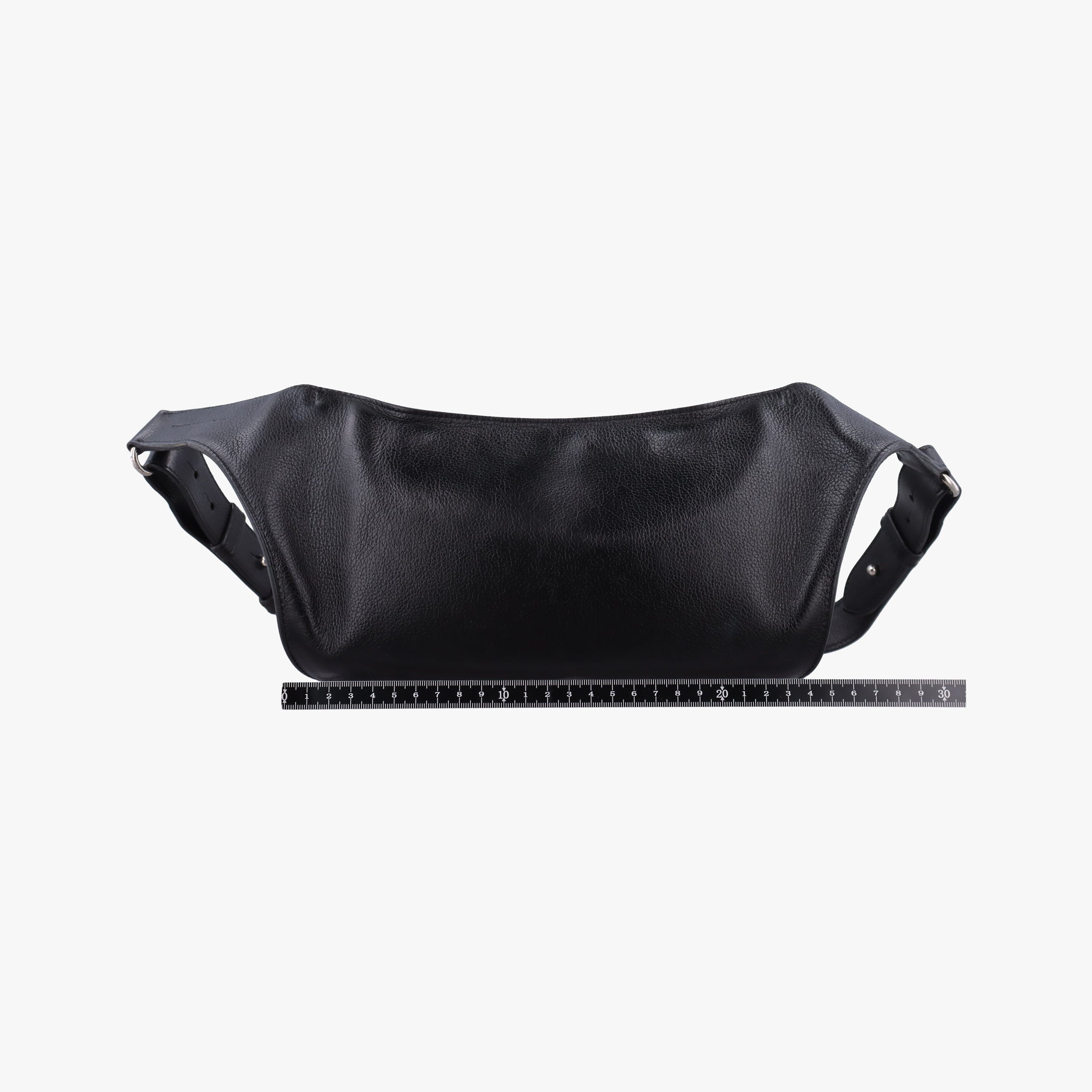 Secondhand Hermes Chiquita 90 Black Evergrain Leather  bum bag/waist bag | stylenewstar