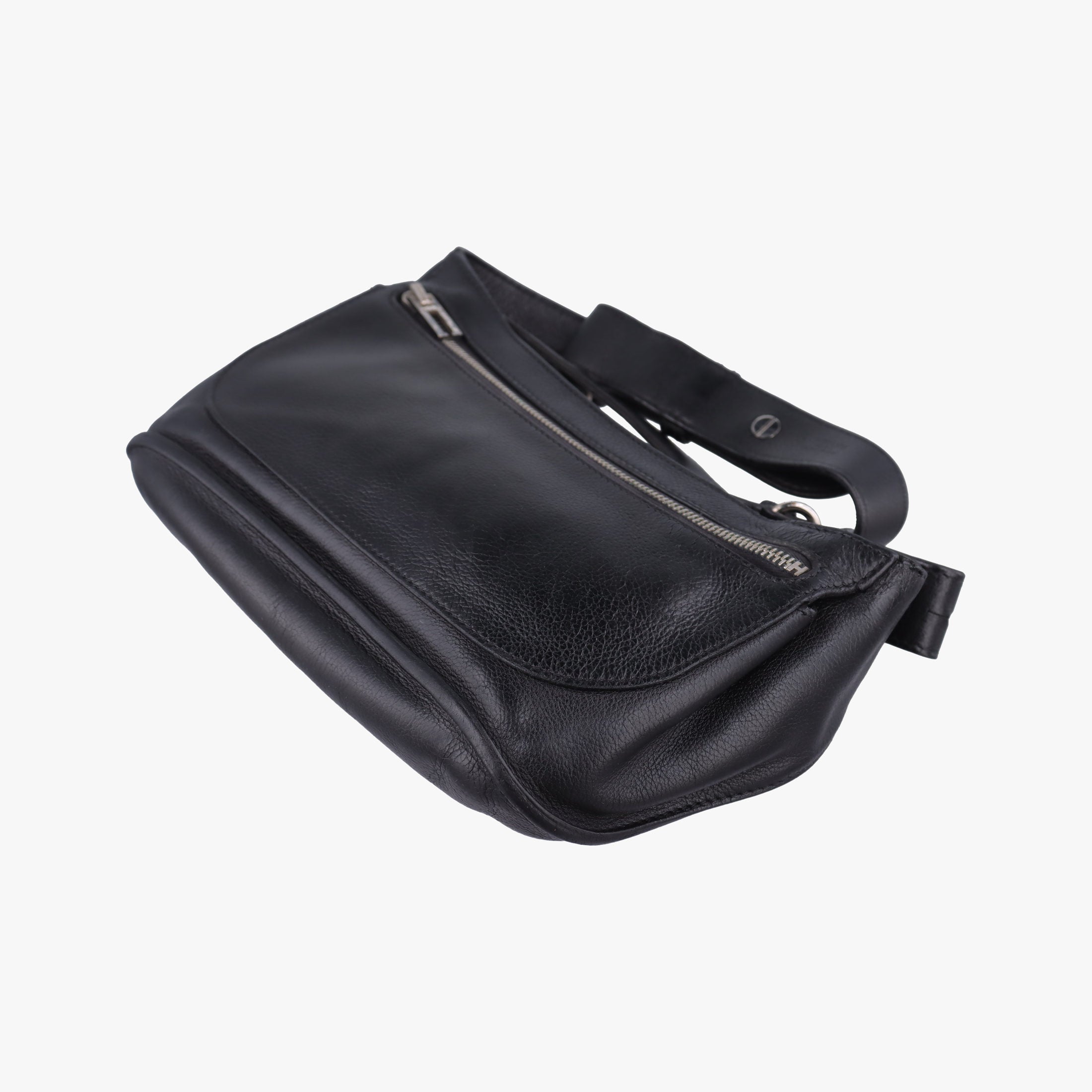 Secondhand Hermes Chiquita 90 Black Evergrain Leather  bum bag/waist bag | stylenewstar