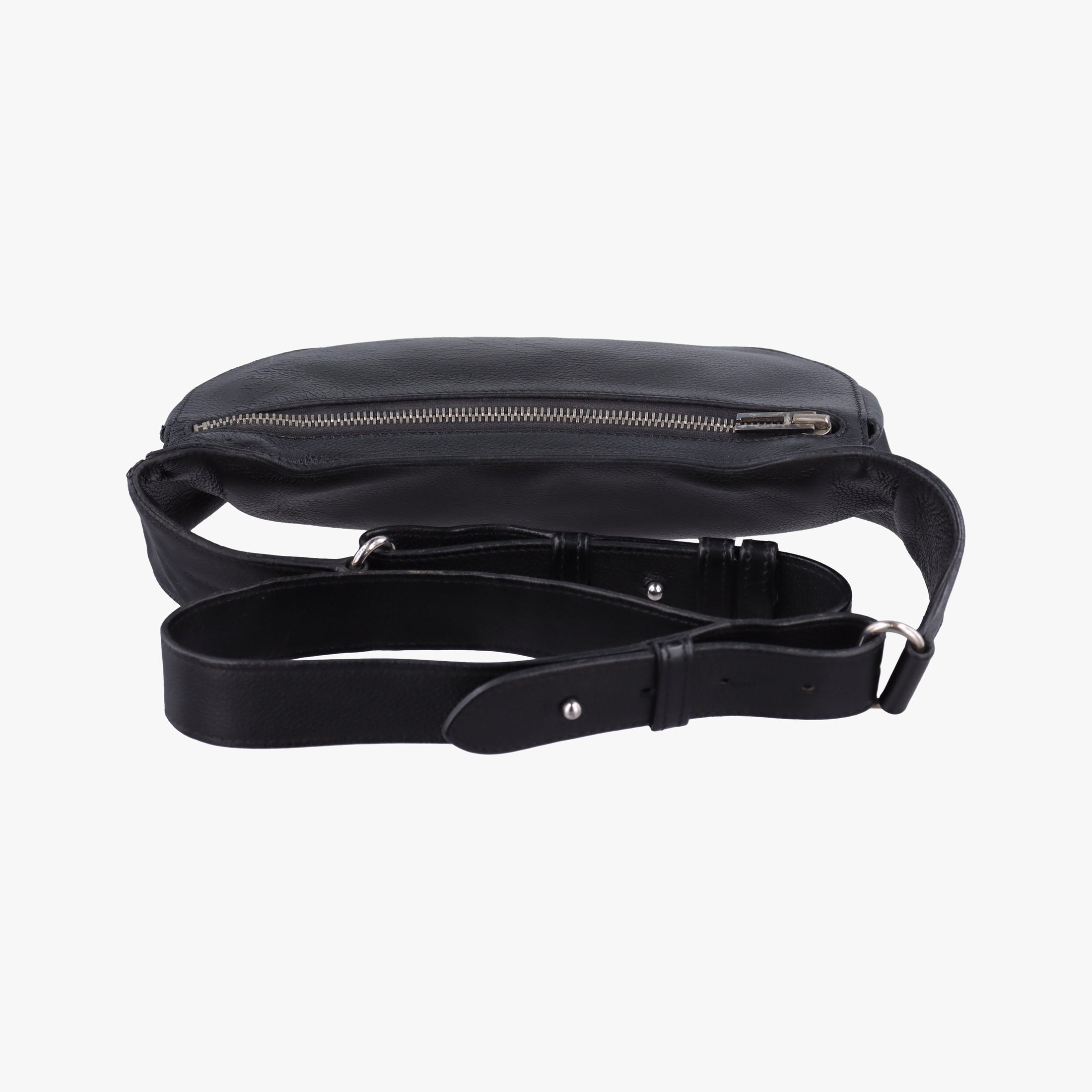 Secondhand Hermes Chiquita 90 Black Evergrain Leather  bum bag/waist bag | stylenewstar