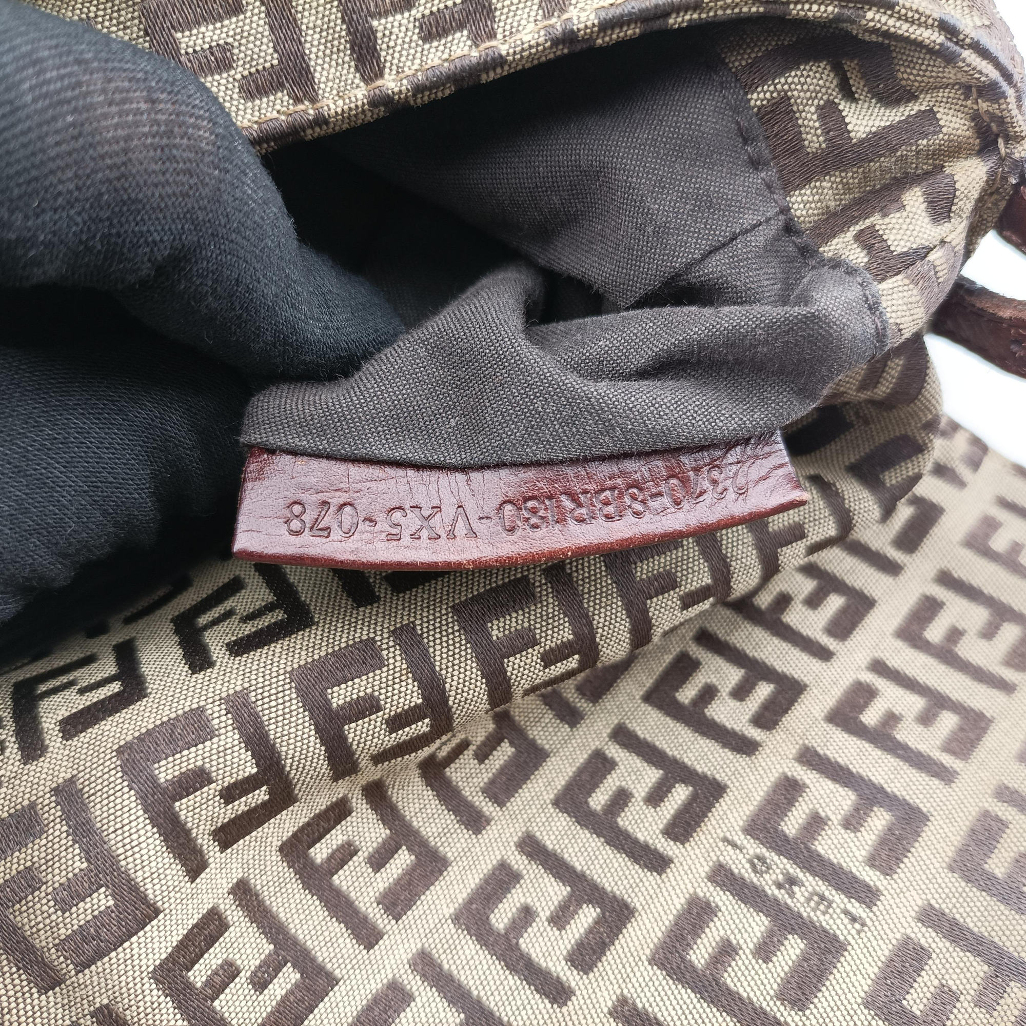 Pre-owned Fendi Baguette Zucchino Brown canvas 8BR180 shoulderbag | stylenewstar