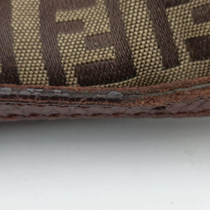 Pre-owned Fendi Baguette Zucchino Brown canvas 8BR180 shoulderbag | stylenewstar
