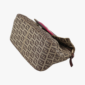 Pre-owned Fendi Baguette Zucchino Brown canvas 8BR180 shoulderbag | stylenewstar