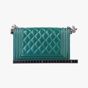 Pre-owned Chanel BOY CHANEL Green Patent Leather A92692 shoulderbag | stylenewstar