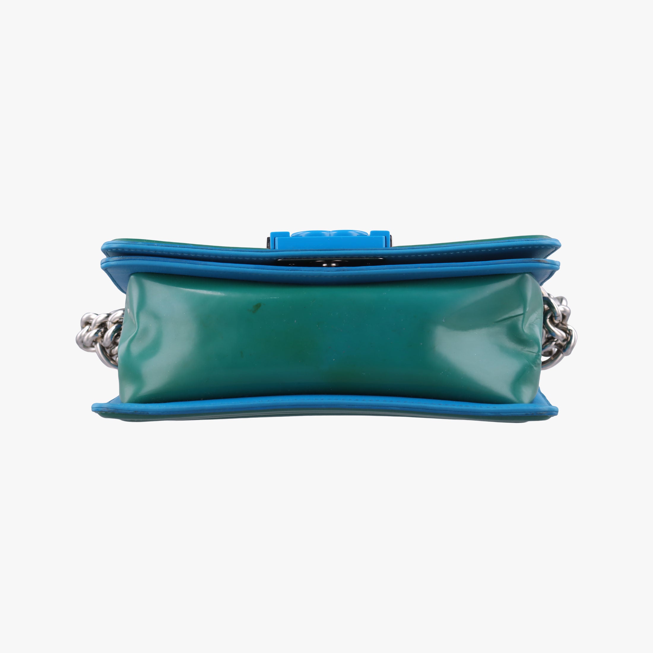 Pre-owned Chanel BOY CHANEL Green Patent Leather A92692 shoulderbag | stylenewstar