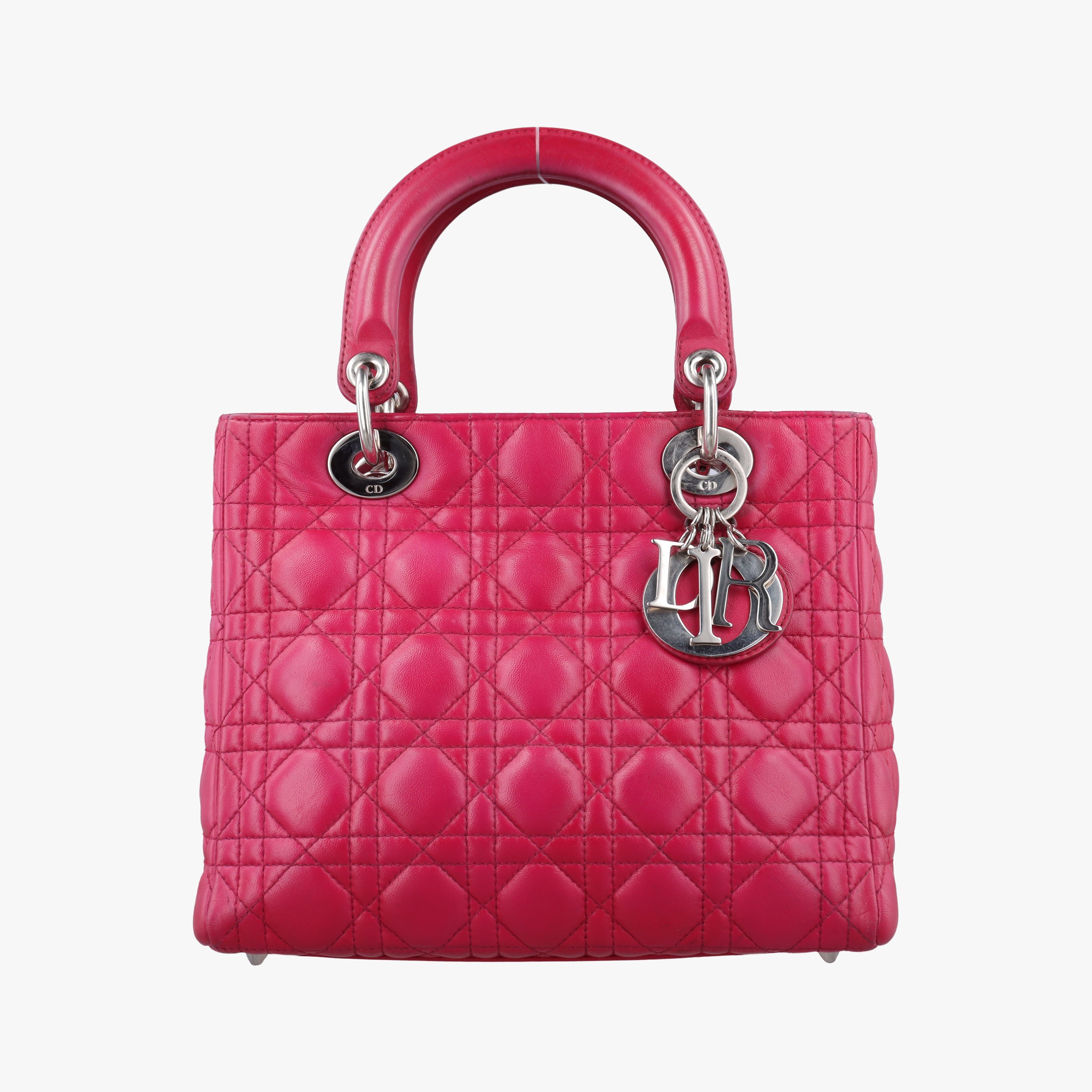 Pre-owned Christian Dior Lady Dior Rose lambskin  handbag | stylenewstar