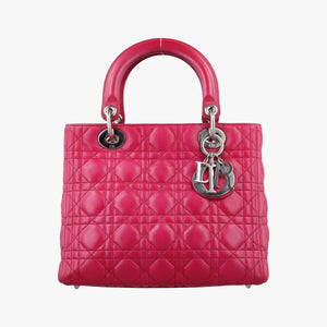 Pre-owned Christian Dior Lady Dior Rose lambskin  handbag | stylenewstar