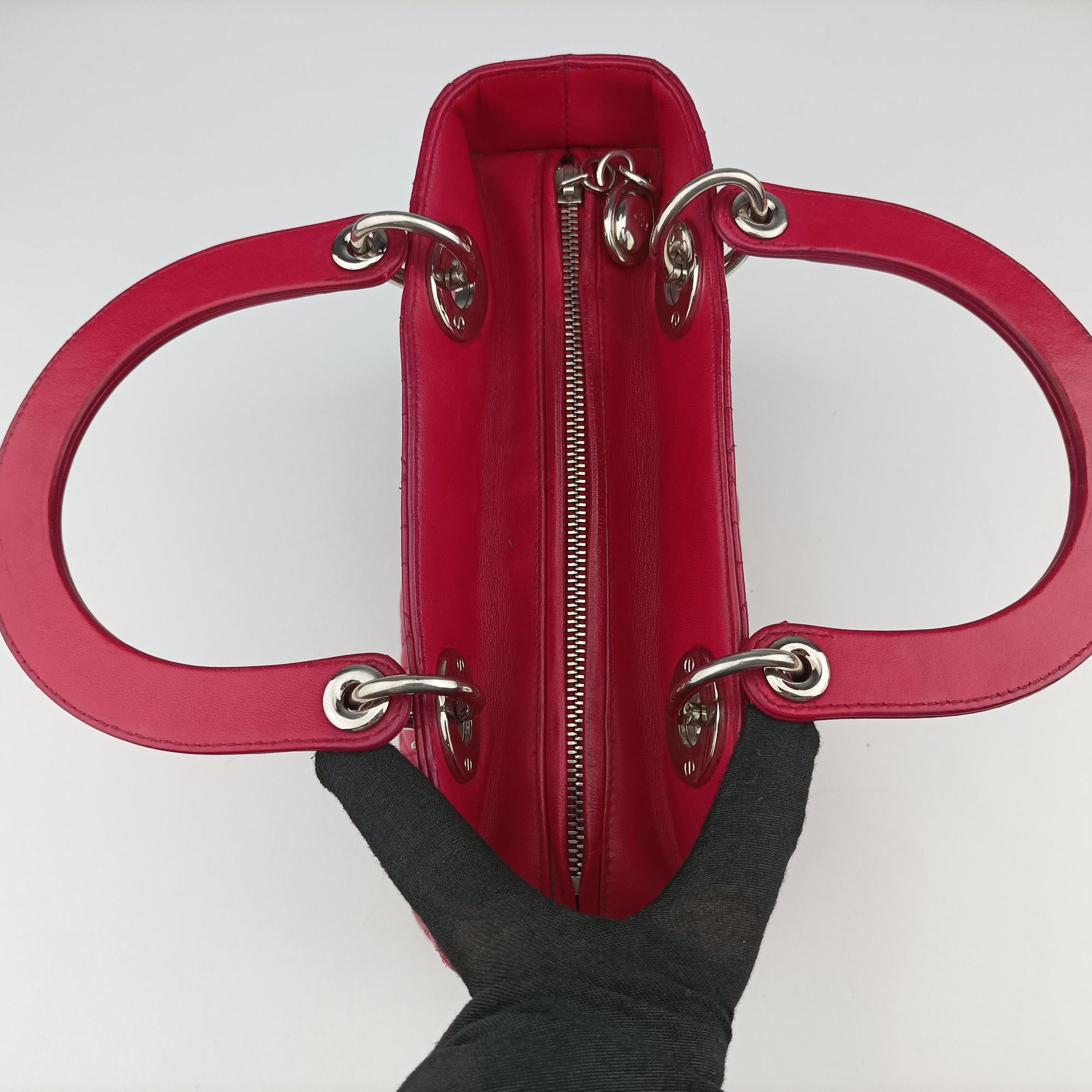 Pre-owned Christian Dior Lady Dior Rose lambskin  handbag | stylenewstar