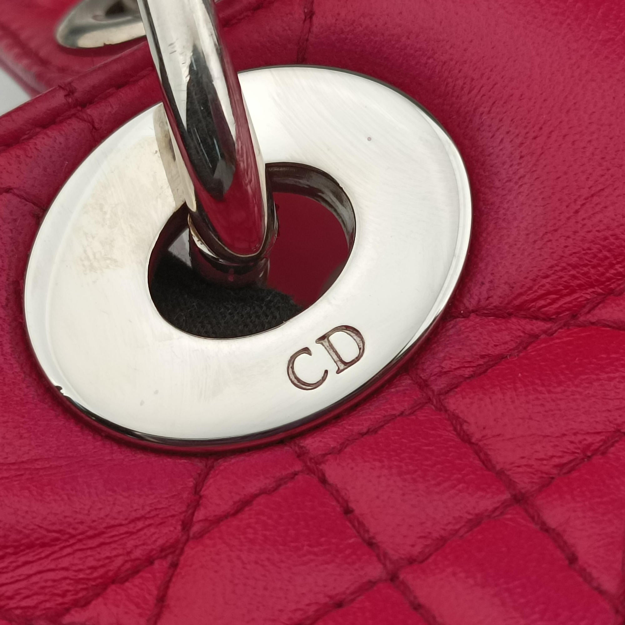 Pre-owned Christian Dior Lady Dior Rose lambskin  handbag | stylenewstar