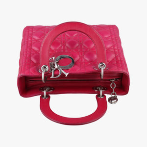 Pre-owned Christian Dior Lady Dior Rose lambskin  handbag | stylenewstar