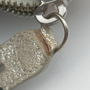 Pre-owned Fendi Zucchino Glitter Logo Silver canvas 8BL068 handbag | stylenewstar