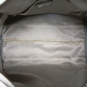 Pre-owned Fendi Zucchino Glitter Logo Silver canvas 8BL068 handbag | stylenewstar