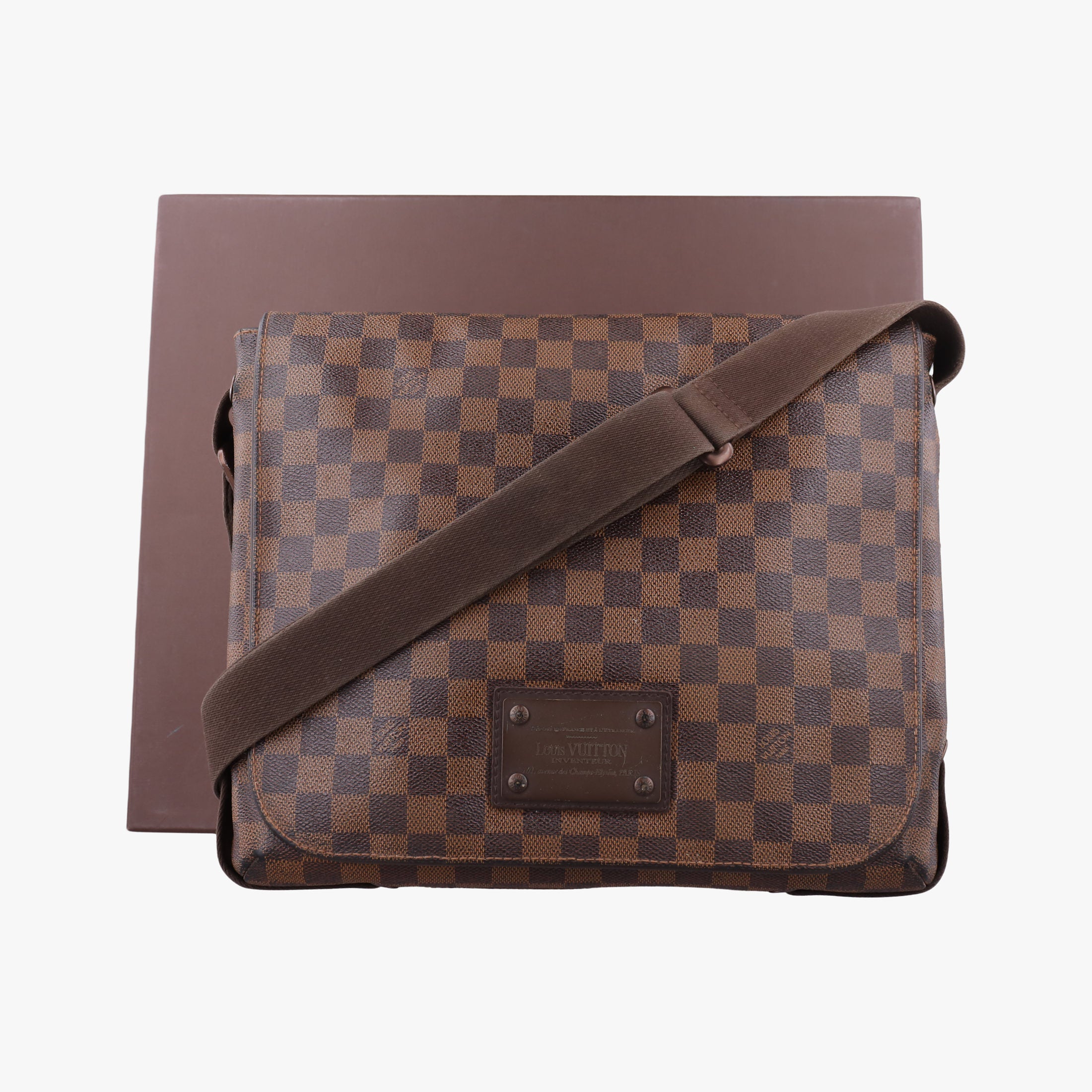 Pre-owned Louis Vuitton BROOKLYN MM EBENE Damier Canvas N51211 shoulderbag | stylenewstar