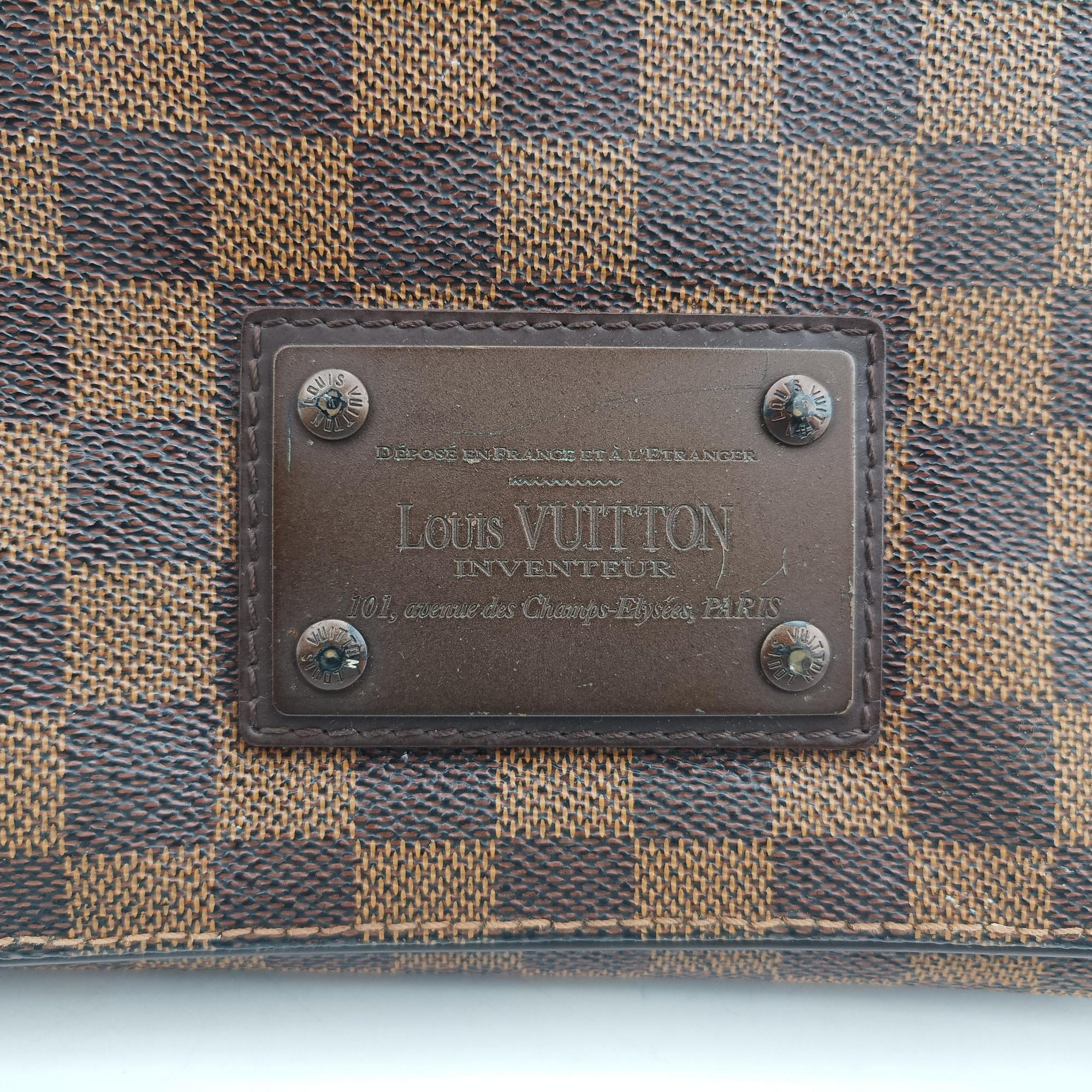 Pre-owned Louis Vuitton BROOKLYN MM EBENE Damier Canvas N51211 shoulderbag | stylenewstar