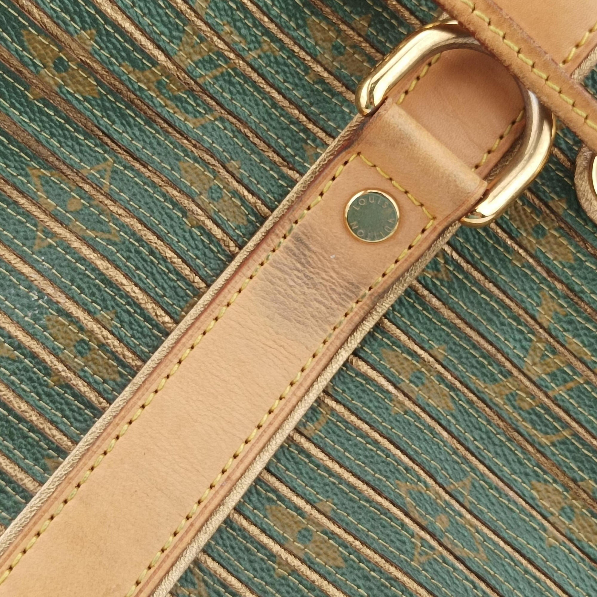 Pre-owned Louis Vuitton Neo Khaki×Green Monogram Eden×calf leather M40355 shoulderbag | stylenewstar
