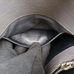 Pre-owned Yves Saint Laurent COLLEGE Grey Leather 428056 shoulderbag | stylenewstar