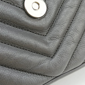 Pre-owned Yves Saint Laurent COLLEGE Grey Leather 428056 shoulderbag | stylenewstar