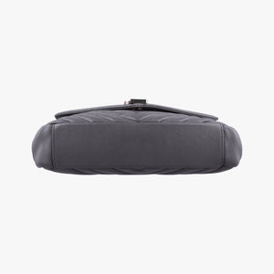Pre-owned Yves Saint Laurent COLLEGE Grey Leather 428056 shoulderbag | stylenewstar