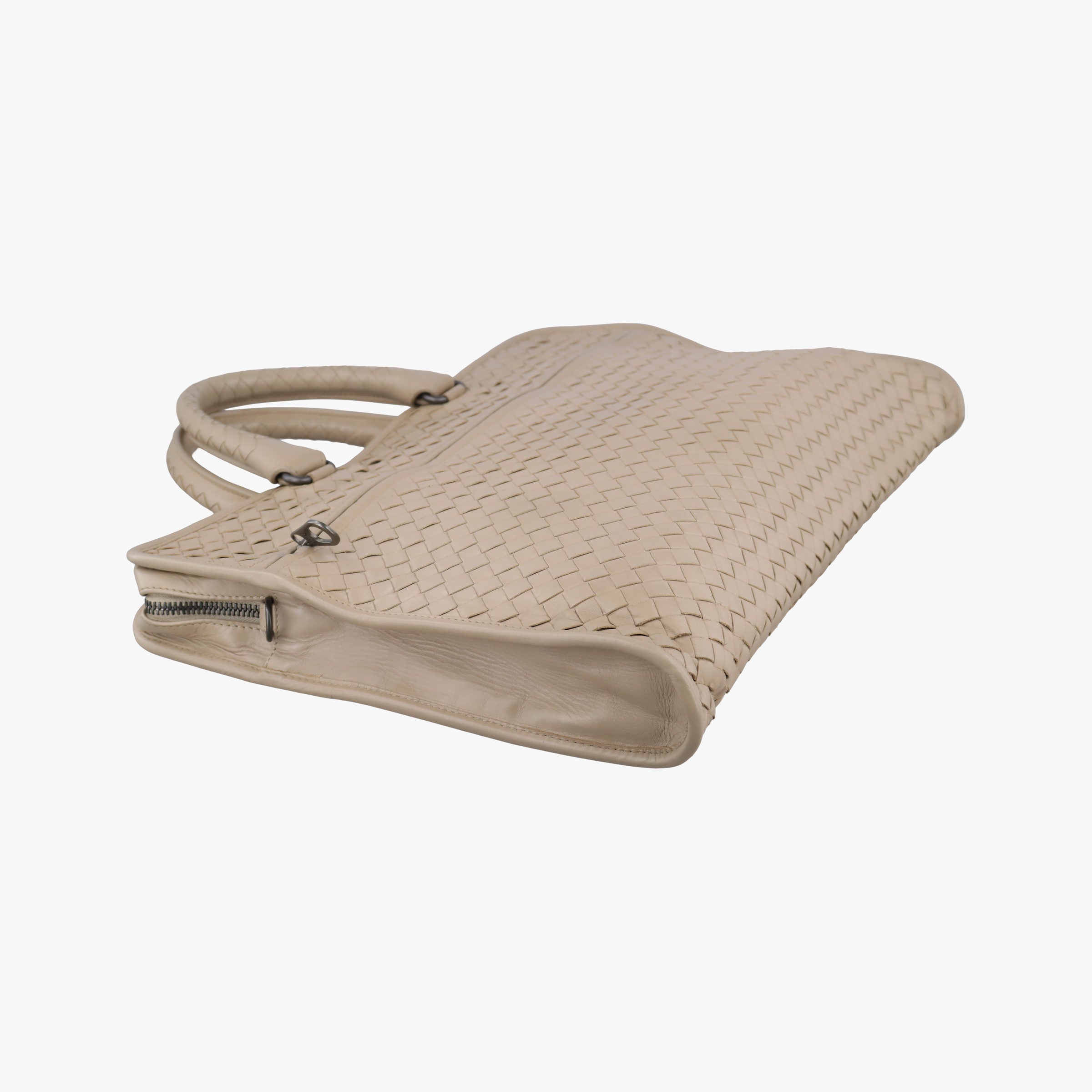 Pre-owned Bottega Veneta Intrecciato Beige lambskin  handbag | stylenewstar