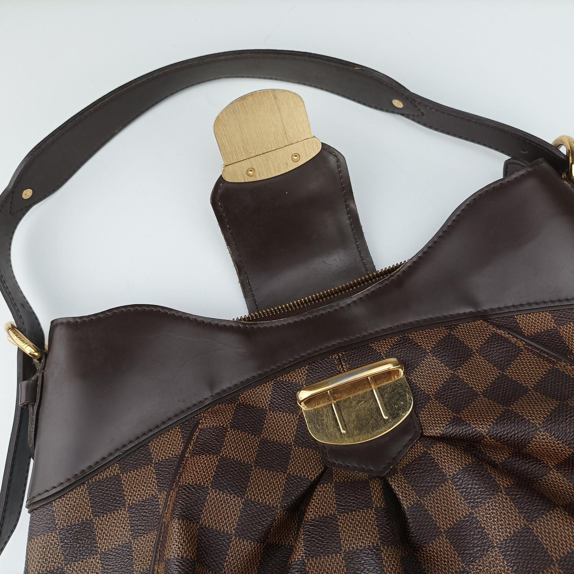 Pre-owned Louis Vuitton SISTINA MM EBENE Damier Canvas N41541 shoulderbag | stylenewstar