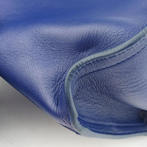 Pre-owned Yves Saint Laurent Y Ligne Petit Cabas Blue Leather 311210 shoulderbag | stylenewstar