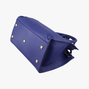 Pre-owned Yves Saint Laurent Y Ligne Petit Cabas Blue Leather 311210 shoulderbag | stylenewstar