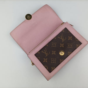 Pre-owned Louis Vuitton Portefeuille FLORE Chain brown×ROSE BALLERIN Monogram Canvas×calf leather M67405 shoulderbag | stylenewstar