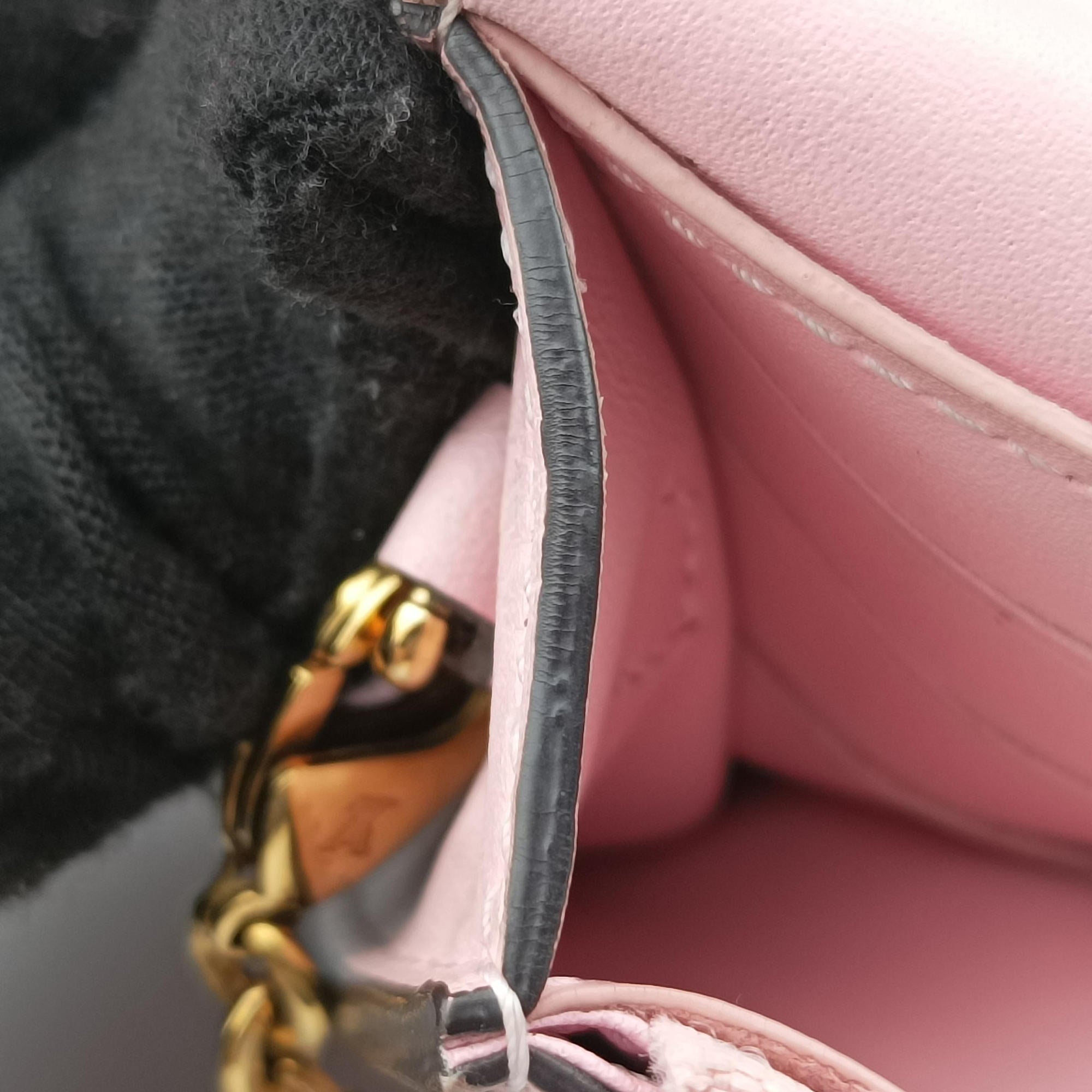 Pre-owned Louis Vuitton Portefeuille FLORE Chain brown×ROSE BALLERIN Monogram Canvas×calf leather M67405 shoulderbag | stylenewstar