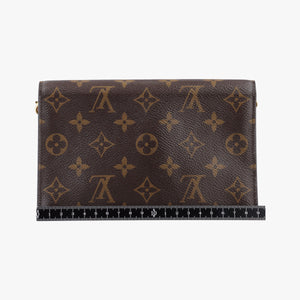 Pre-owned Louis Vuitton Portefeuille FLORE Chain brown×ROSE BALLERIN Monogram Canvas×calf leather M67405 shoulderbag | stylenewstar