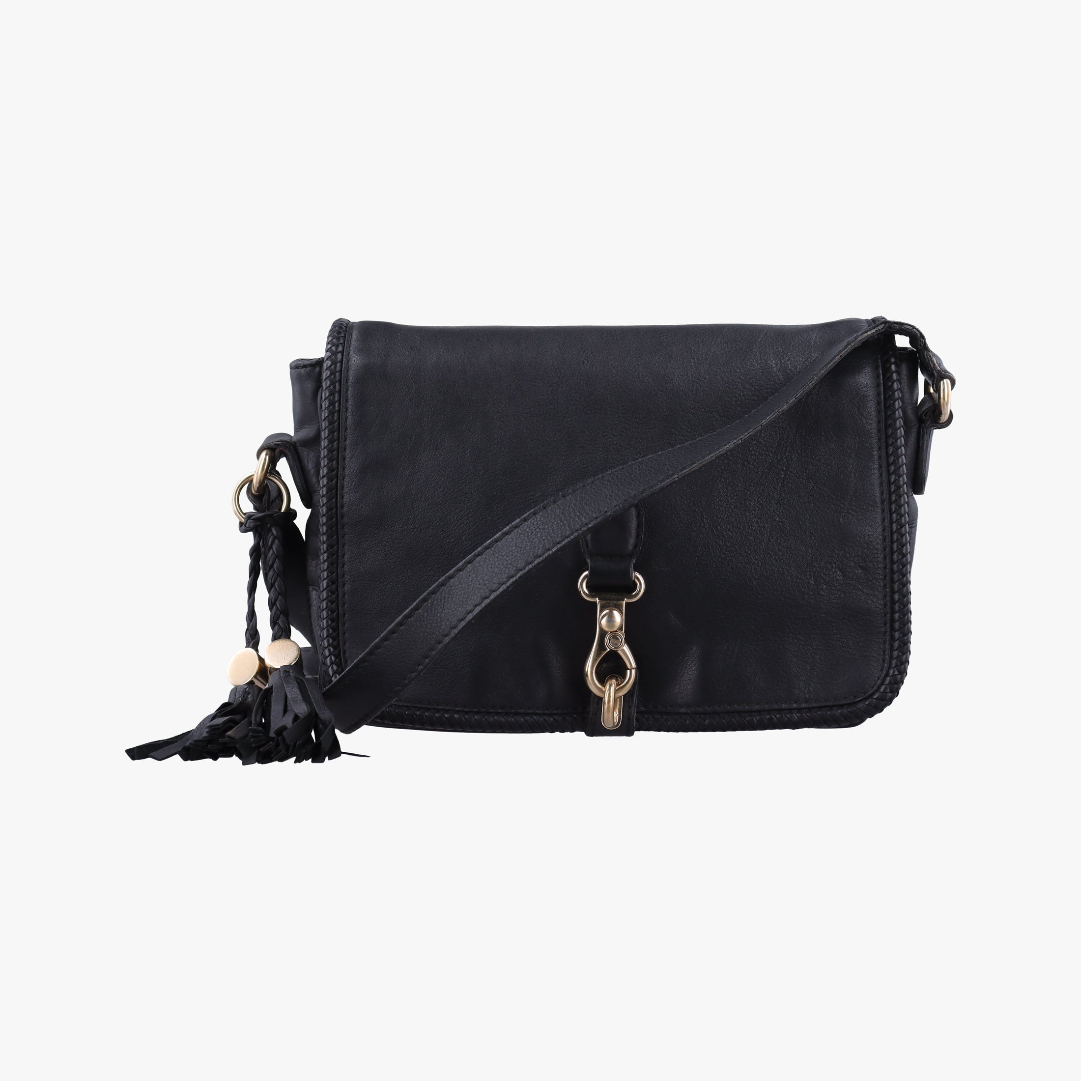 Pre-owned Gucci Marrakech Messenger Black Leather 357024 shoulderbag | stylenewstar
