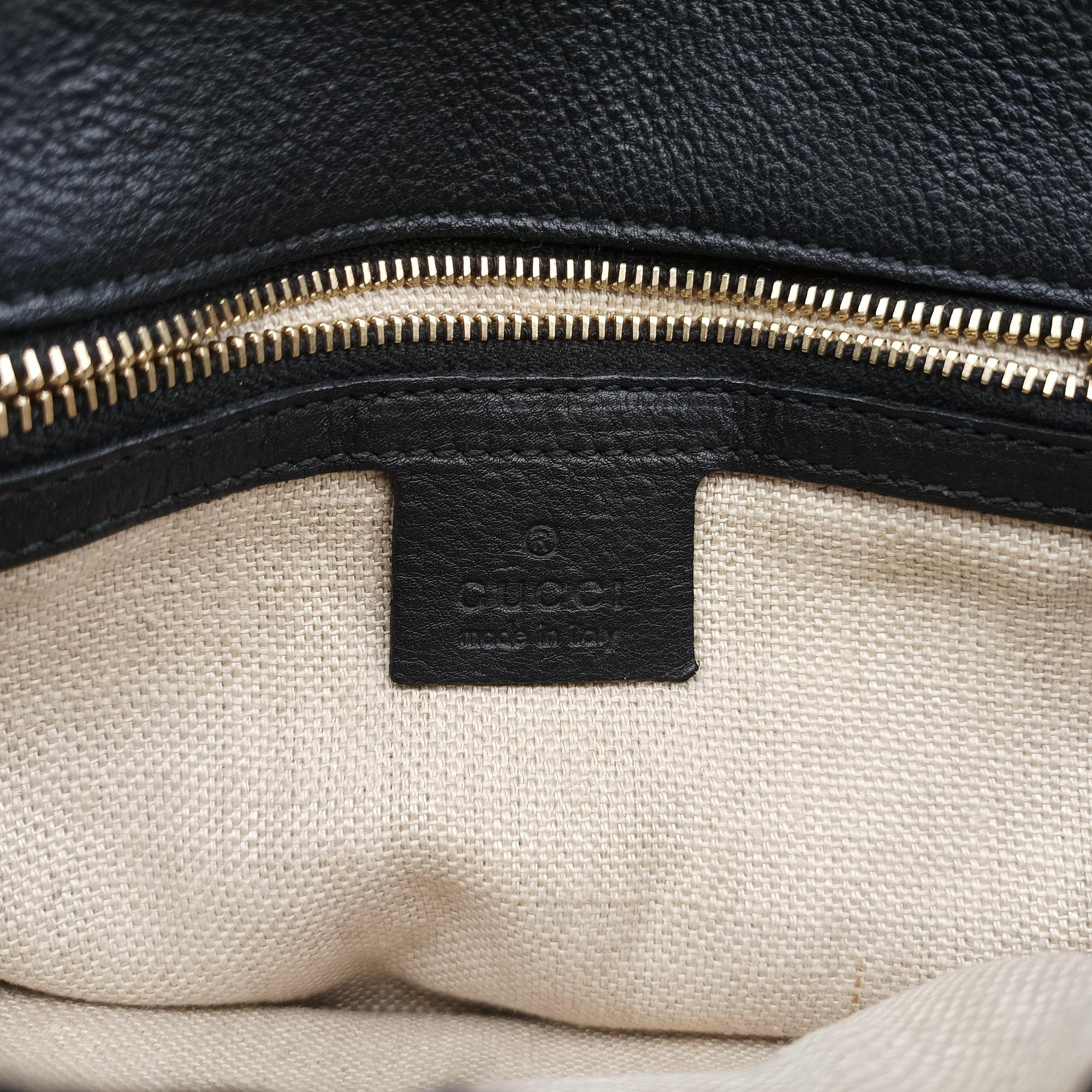 Pre-owned Gucci Marrakech Messenger Black Leather 357024 shoulderbag | stylenewstar