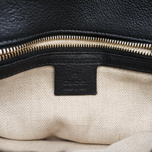 Pre-owned Gucci Marrakech Messenger Black Leather 357024 shoulderbag | stylenewstar