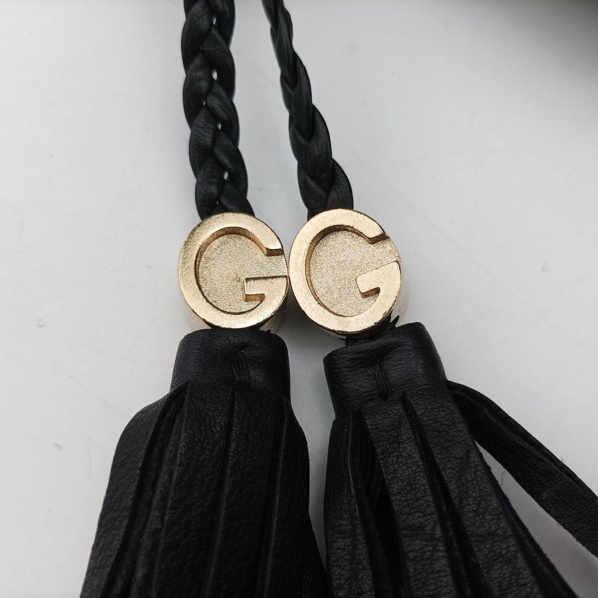 Pre-owned Gucci Marrakech Messenger Black Leather 357024 shoulderbag | stylenewstar