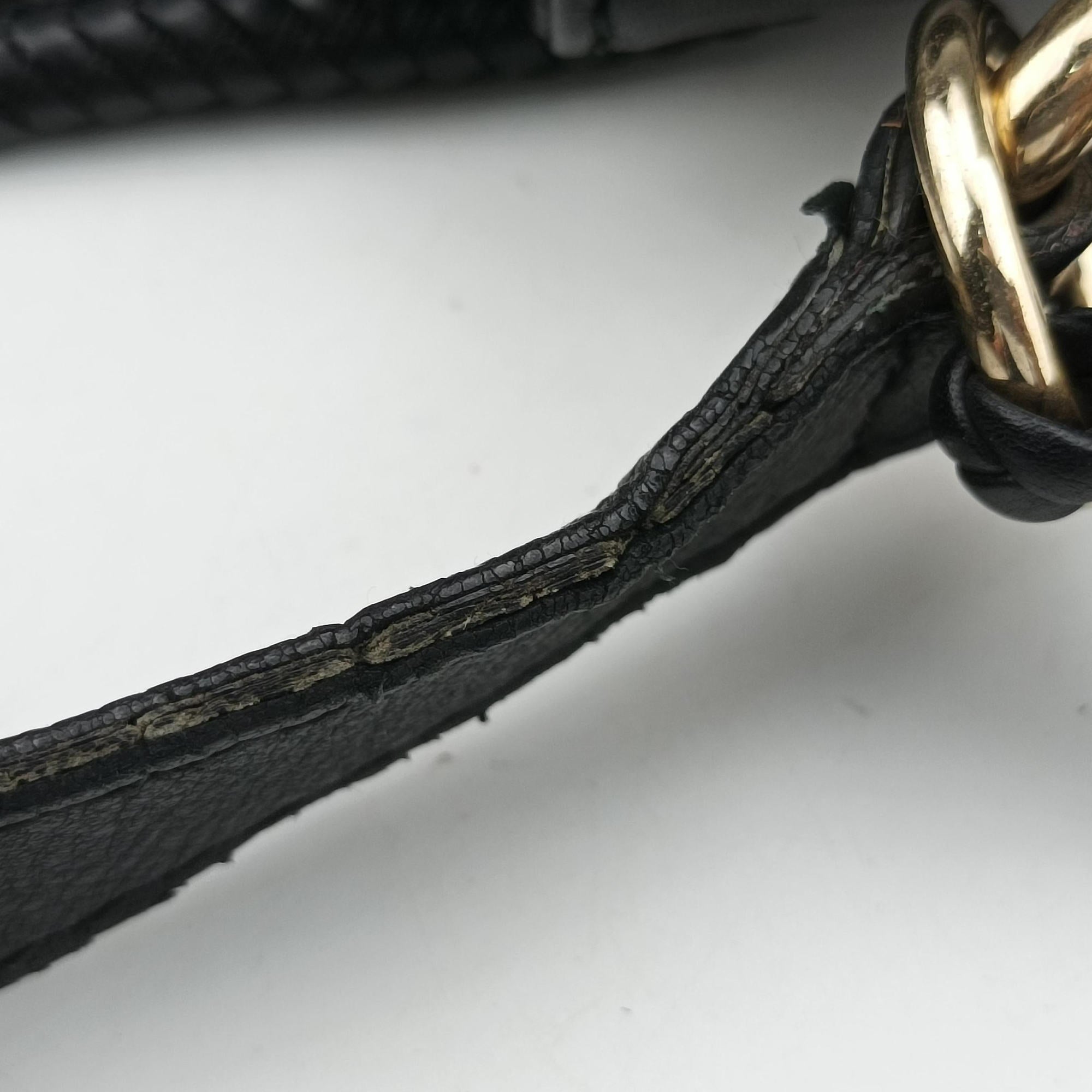 Pre-owned Gucci Marrakech Messenger Black Leather 357024 shoulderbag | stylenewstar