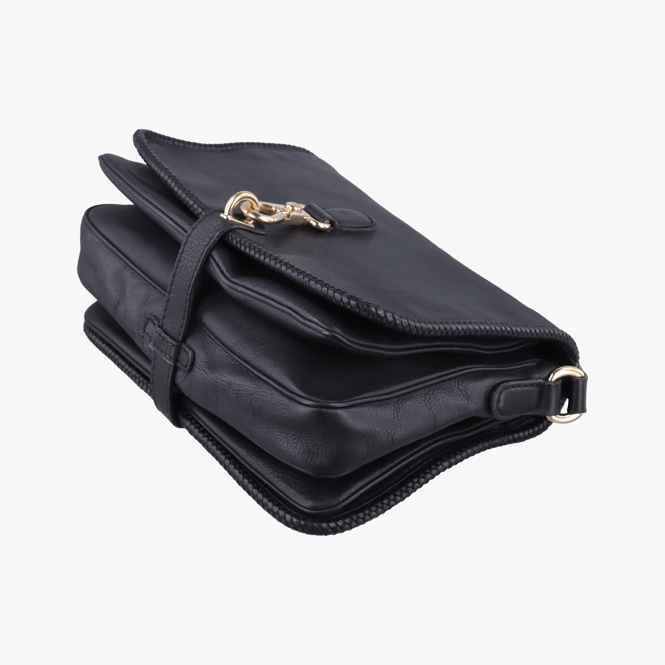 Pre-owned Gucci Marrakech Messenger Black Leather 357024 shoulderbag | stylenewstar