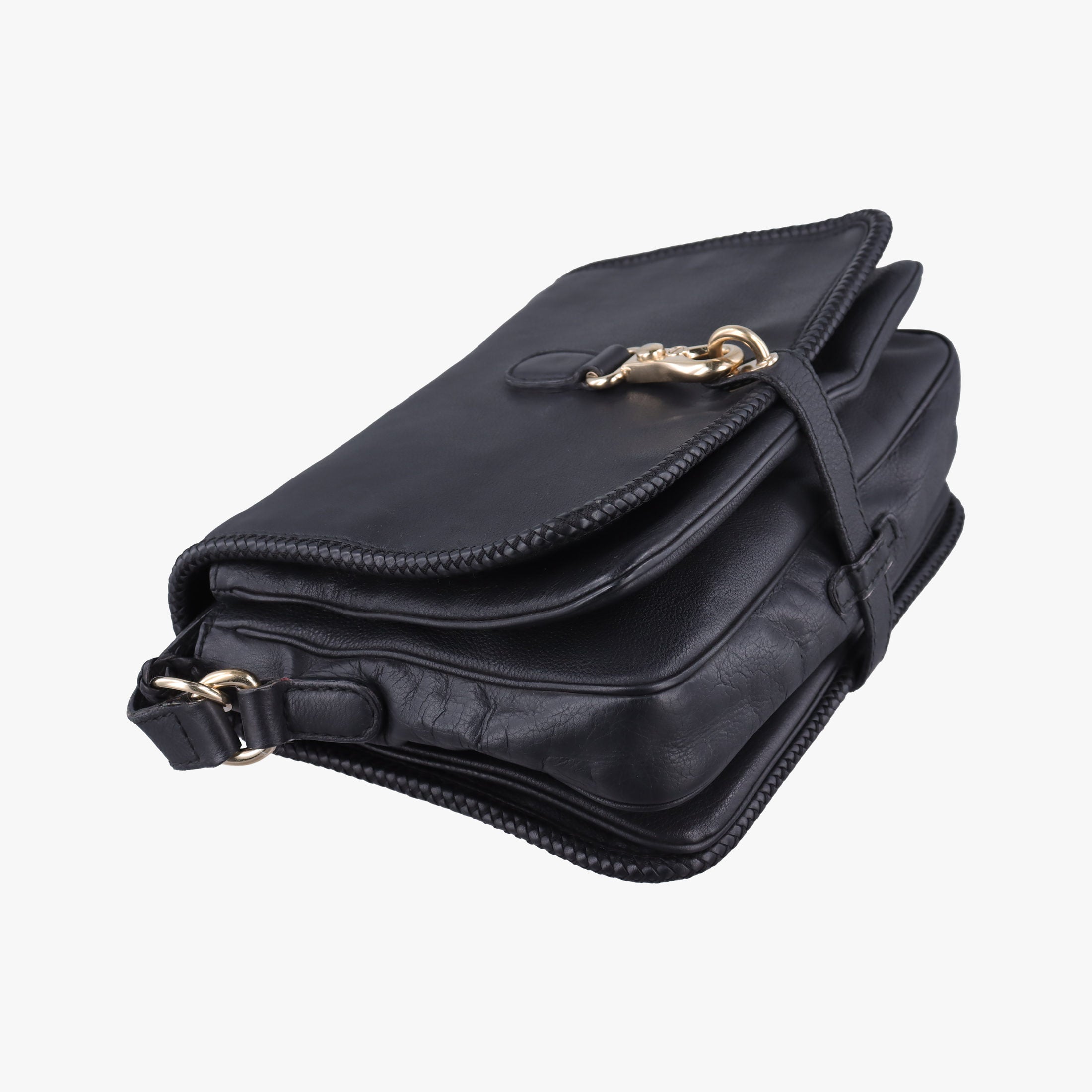 Pre-owned Gucci Marrakech Messenger Black Leather 357024 shoulderbag | stylenewstar