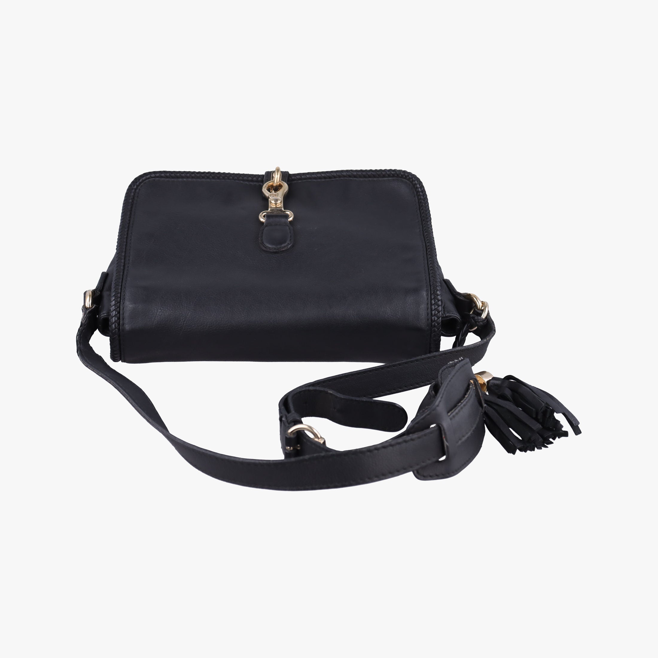Pre-owned Gucci Marrakech Messenger Black Leather 357024 shoulderbag | stylenewstar
