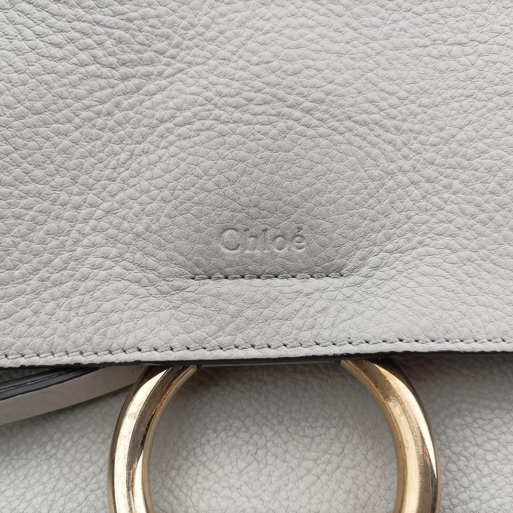 Pre-owned Chloe FAYE DAY Grey Leather  shoulderbag | stylenewstar