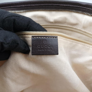 Vintage Gucci GG Supreme Brown PVC coated canvas×Leather 353437 shoulderbag | stylenewstar