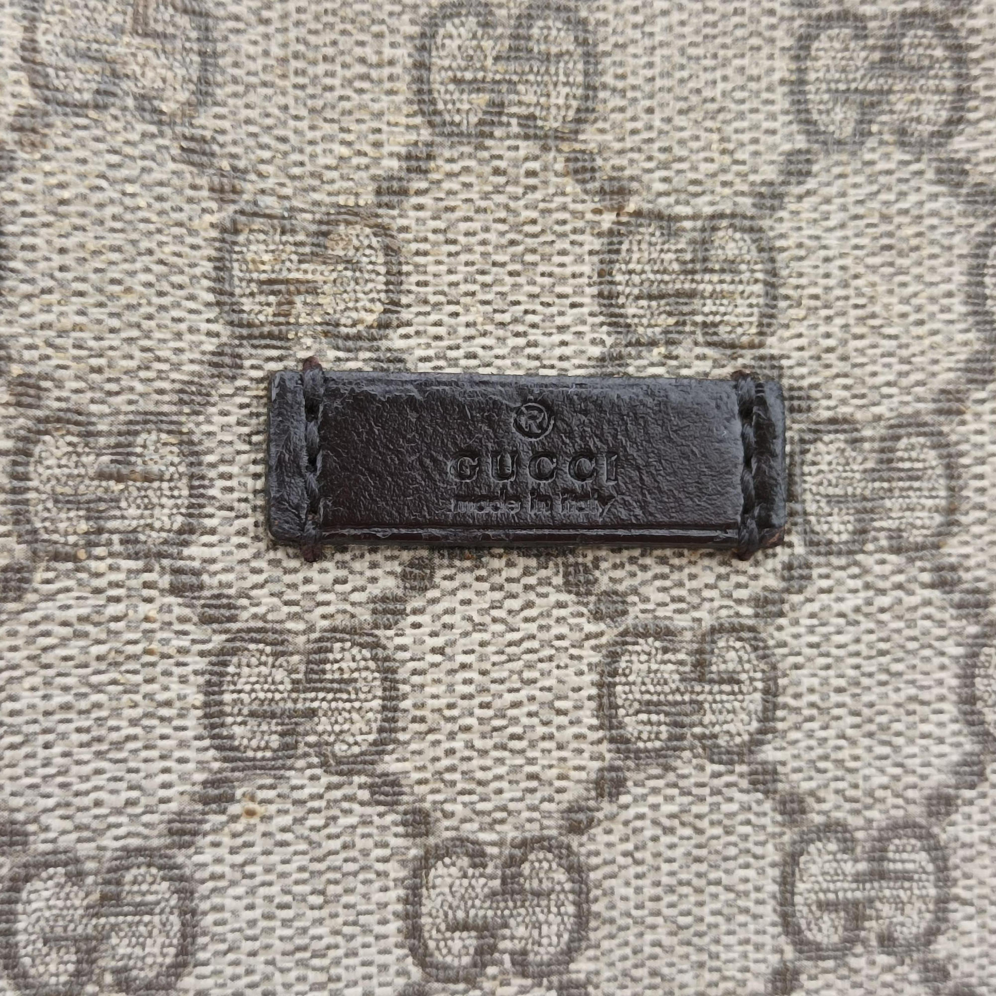 Vintage Gucci GG Supreme Brown PVC coated canvas×Leather 353437 shoulderbag | stylenewstar