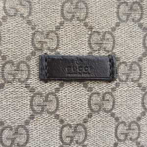 Vintage Gucci GG Supreme Brown PVC coated canvas×Leather 353437 shoulderbag | stylenewstar