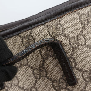 Vintage Gucci GG Supreme Brown PVC coated canvas×Leather 353437 shoulderbag | stylenewstar