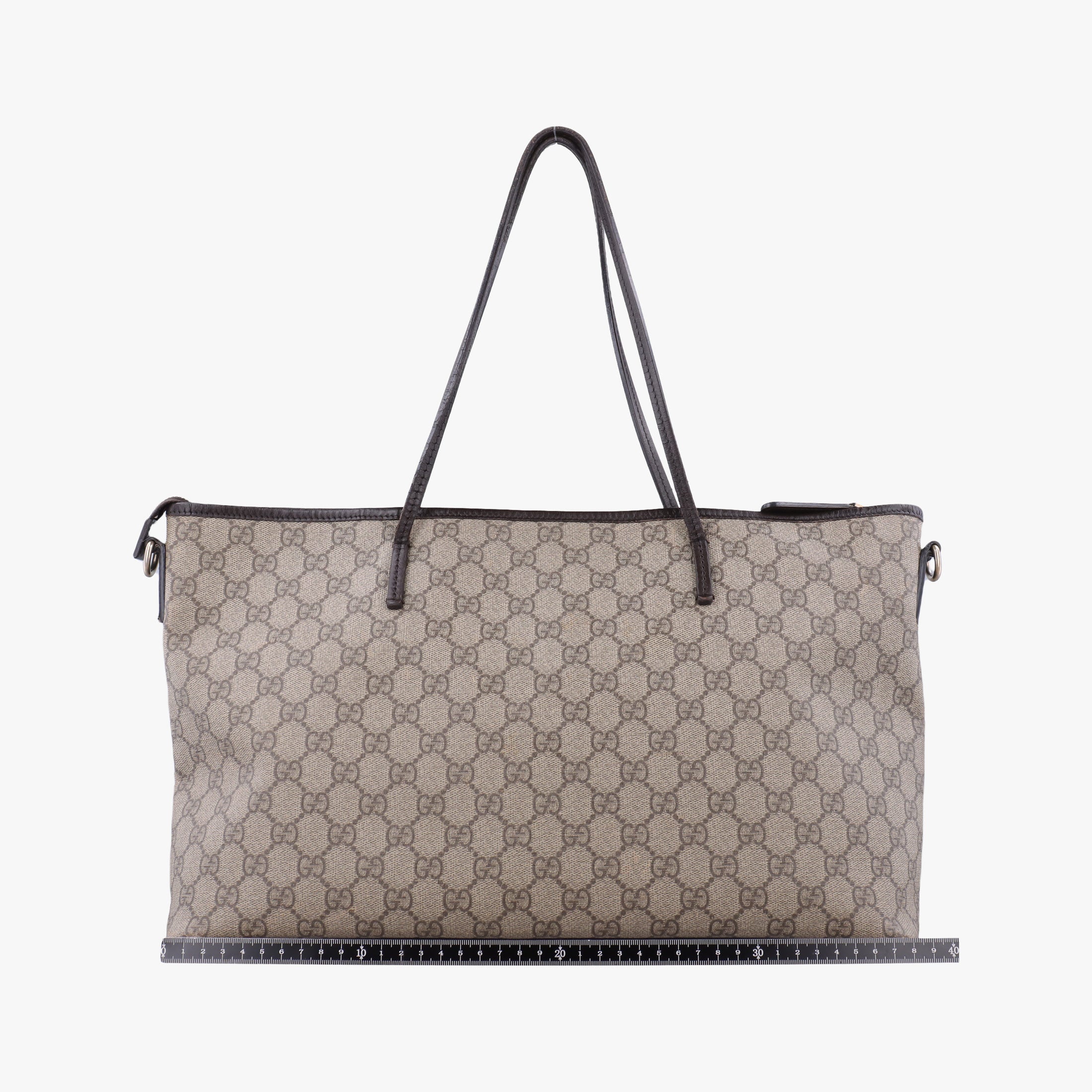Vintage Gucci GG Supreme Brown PVC coated canvas×Leather 353437 shoulderbag | stylenewstar