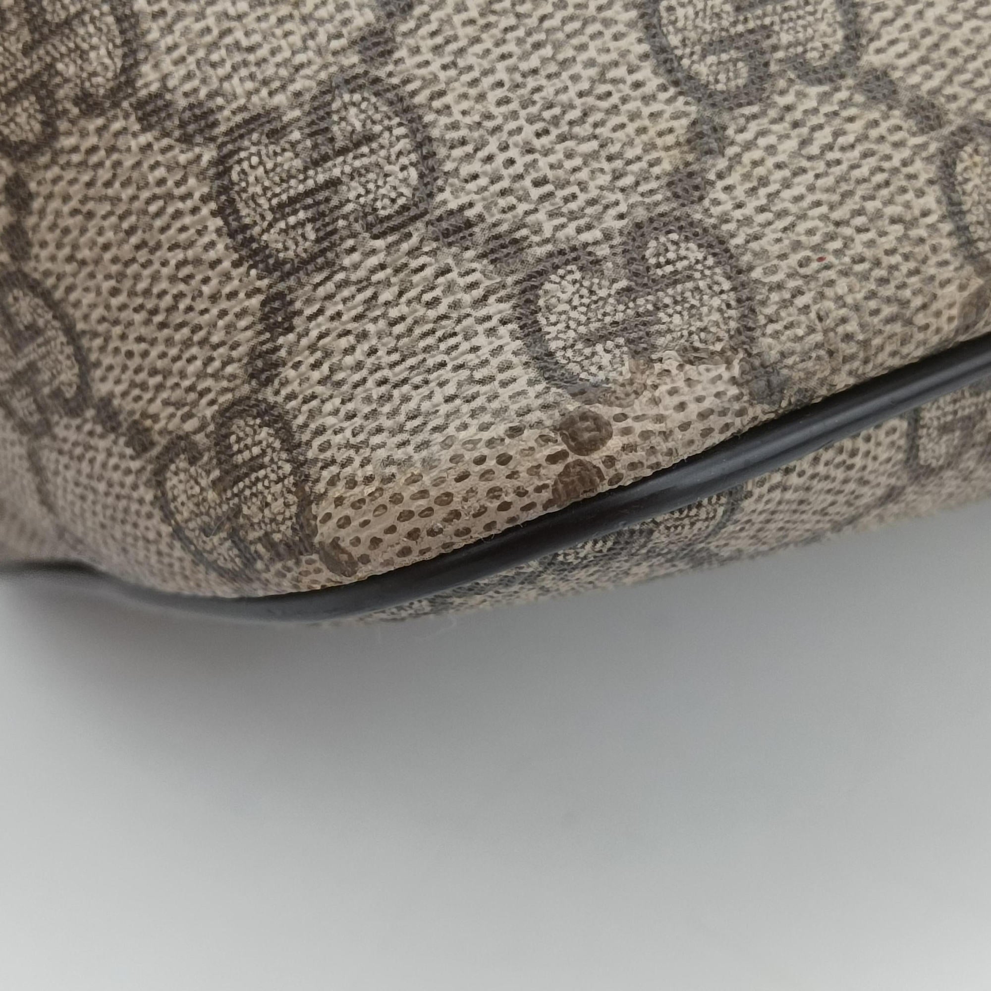 Vintage Gucci GG Supreme Brown PVC coated canvas×Leather 353437 shoulderbag | stylenewstar
