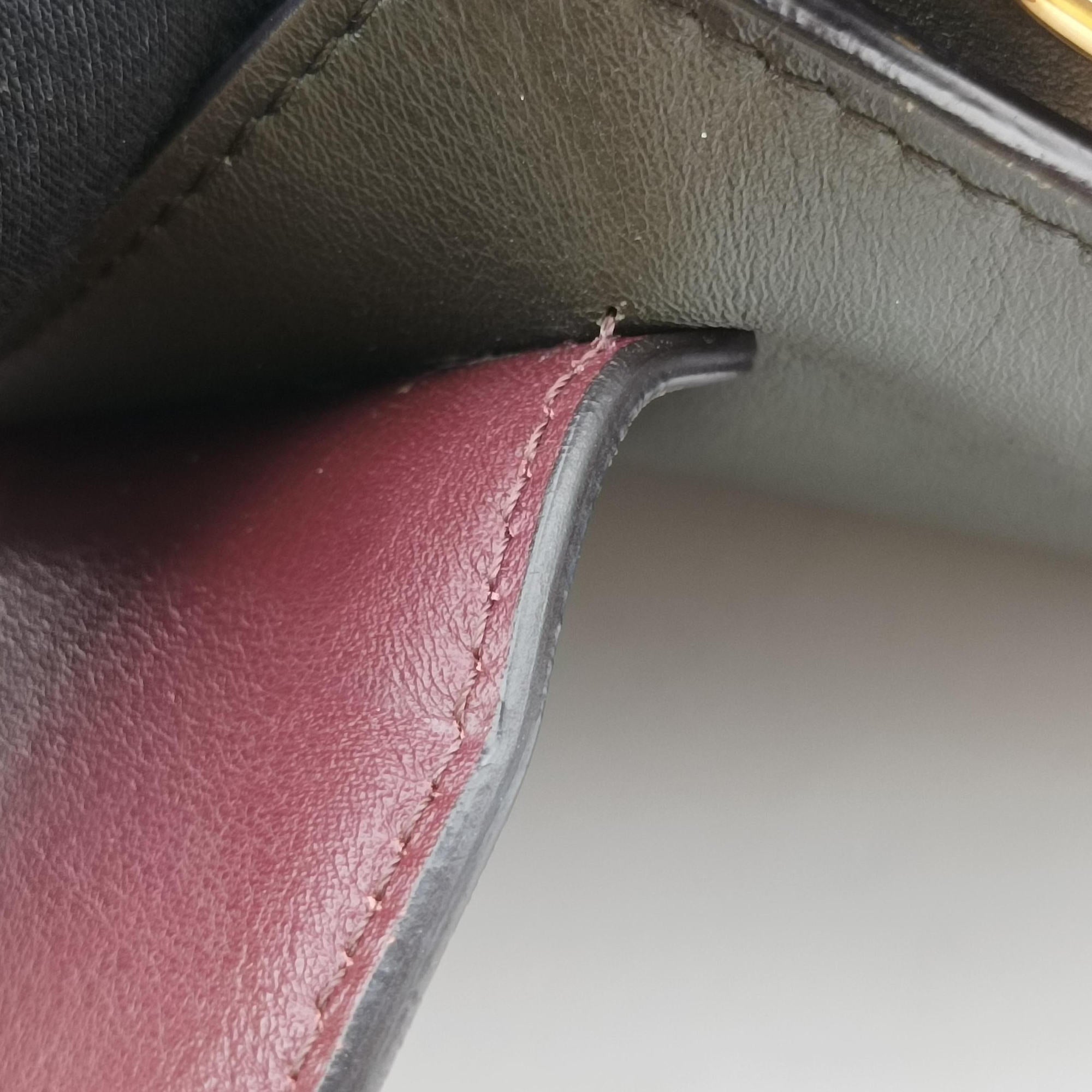 Secondhand Chloe Tess Green × Bordeaux Leather × Suede  shoulderbag | stylenewstar