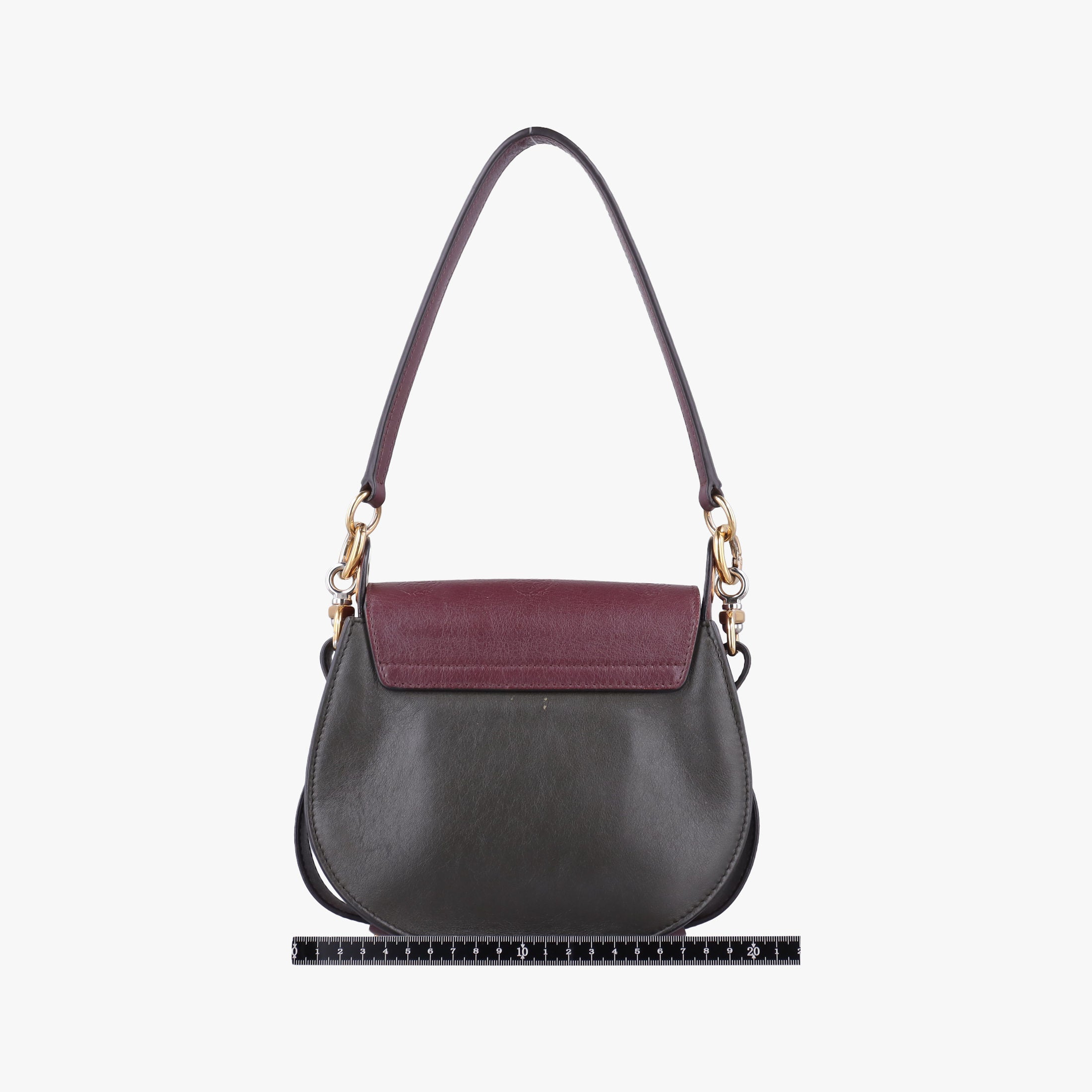 Secondhand Chloe Tess Green × Bordeaux Leather × Suede  shoulderbag | stylenewstar