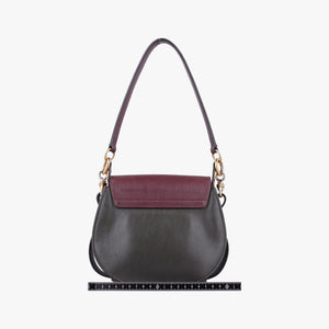 Secondhand Chloe Tess Green × Bordeaux Leather × Suede  shoulderbag | stylenewstar