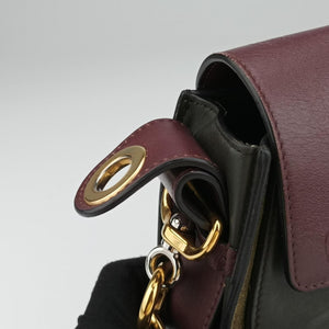Secondhand Chloe Tess Green × Bordeaux Leather × Suede  shoulderbag | stylenewstar