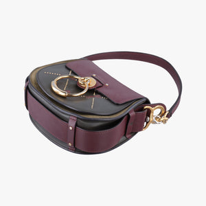 Secondhand Chloe Tess Green × Bordeaux Leather × Suede  shoulderbag | stylenewstar