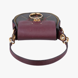 Secondhand Chloe Tess Green × Bordeaux Leather × Suede  shoulderbag | stylenewstar
